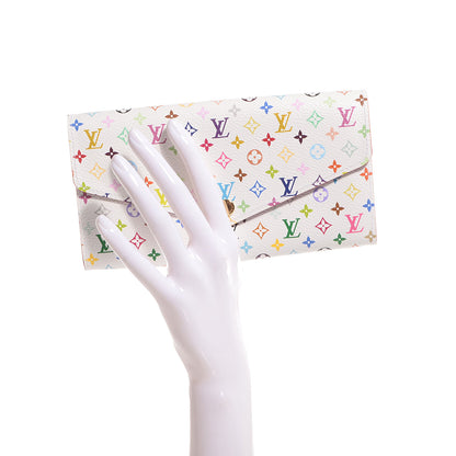 Louis Vuitton Monogram Multicolor Sarah Wallet NM White Litchi 2 of 8
