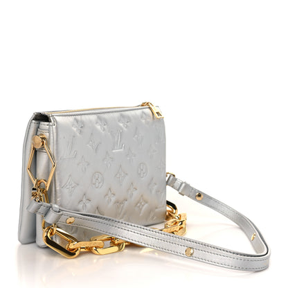 Louis Vuitton Lambskin Embossed Monogram Coussin BB Silver 3 of 8