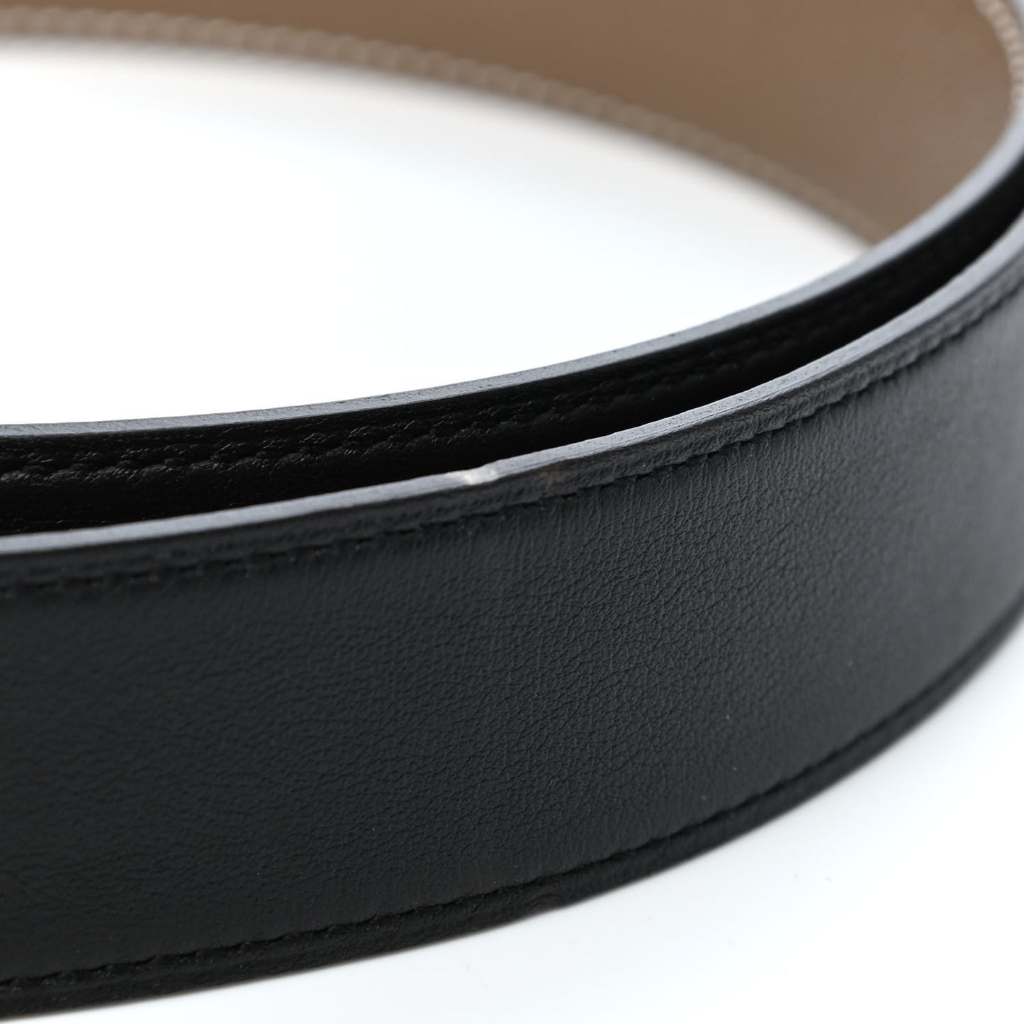 Box Epsom 32mm Belt Strap 90 Black Etoupe