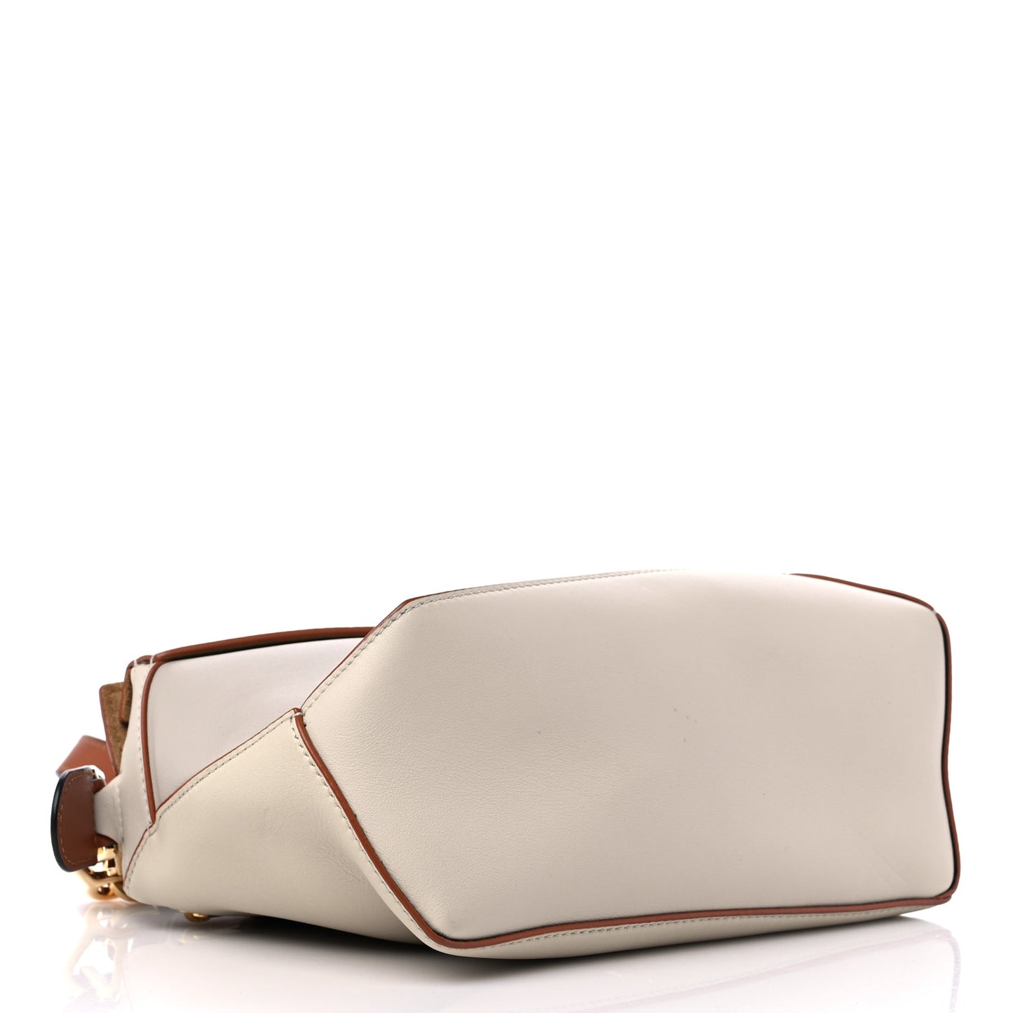 Calfskin Small Puzzle Edge Bag Ghost Soft White