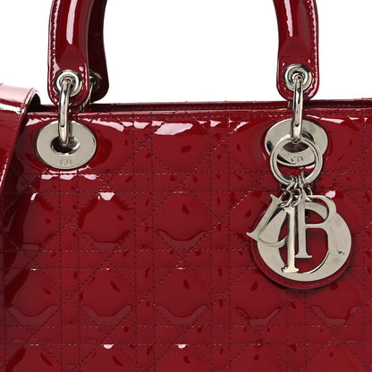 Christian Dior Patent Cannage Medium Lady Dior Red 8 of 10
