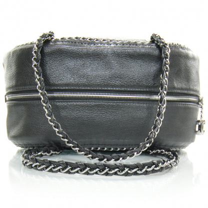 Chanel Leather Luxe Ligne Medium Bowler Metallic Black 5 of 10
