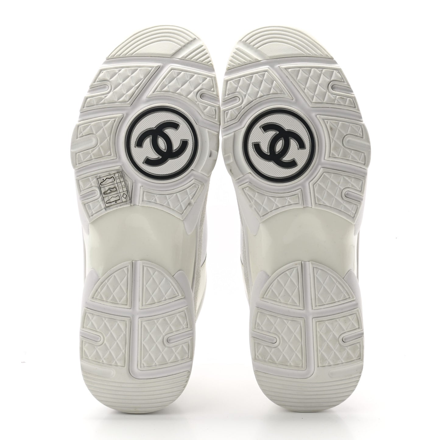 Suede Calfskin Fabric CC Sneakers 39.5 White