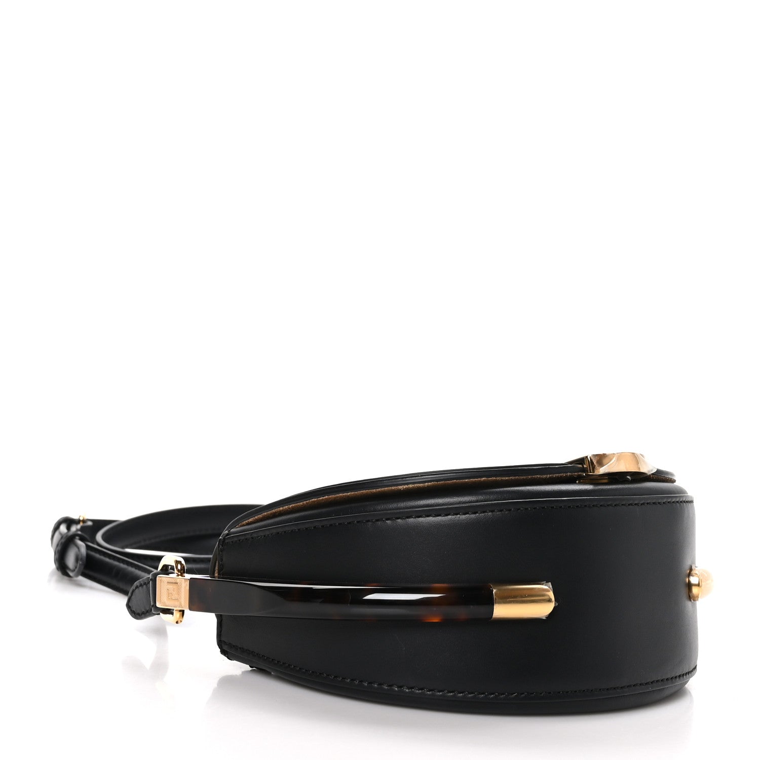 Fendi Vitello King Plexiglass Moonlight Shoulder Bag Black 4 of 10
