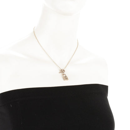 Hermes Sterling Silver Cadenas Kelly Lock Pendant Necklace 2 of 5