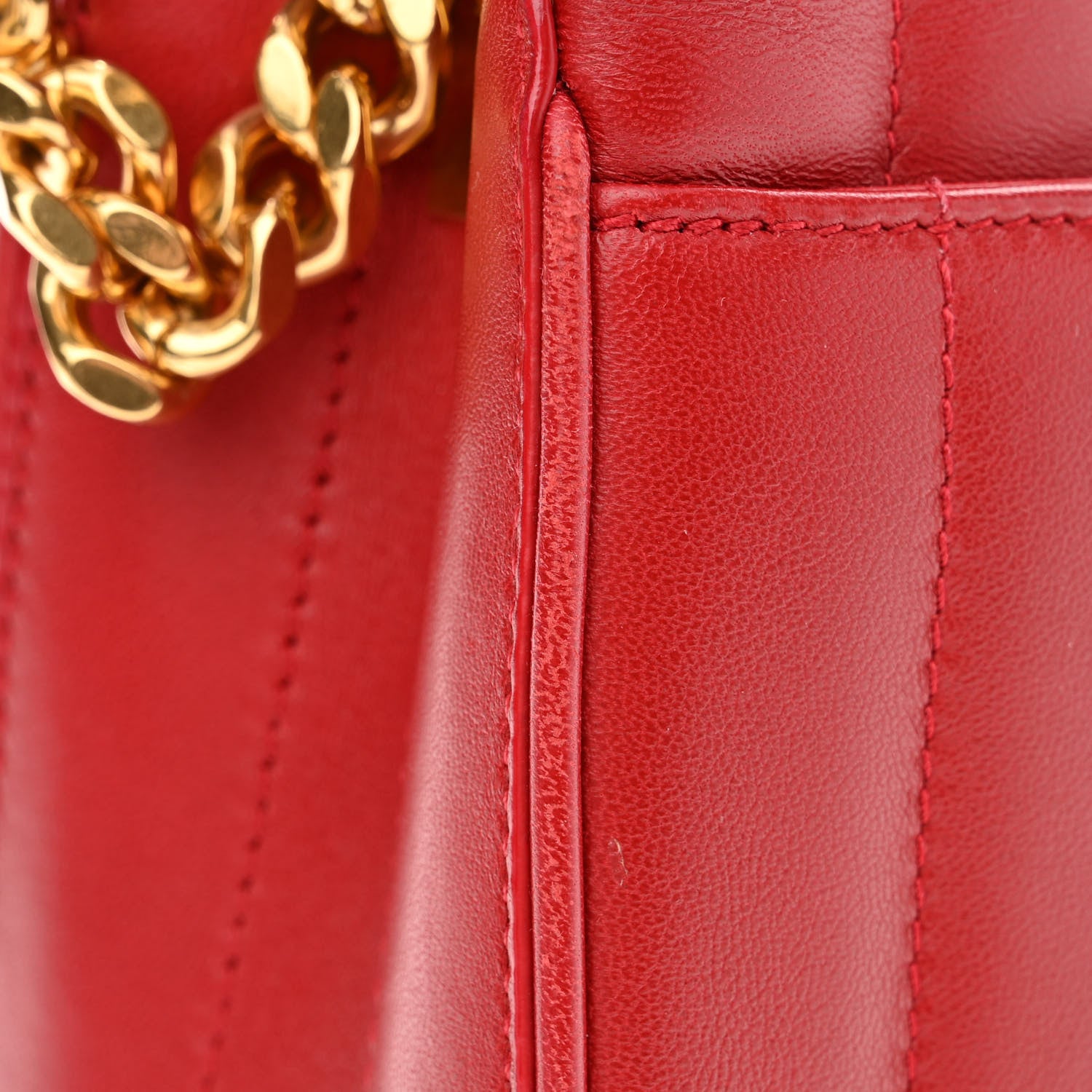 Saint Laurent Lambskin Matelasse Monogram Medium Vicky Chain Bag Rouge Eros 11 of 11