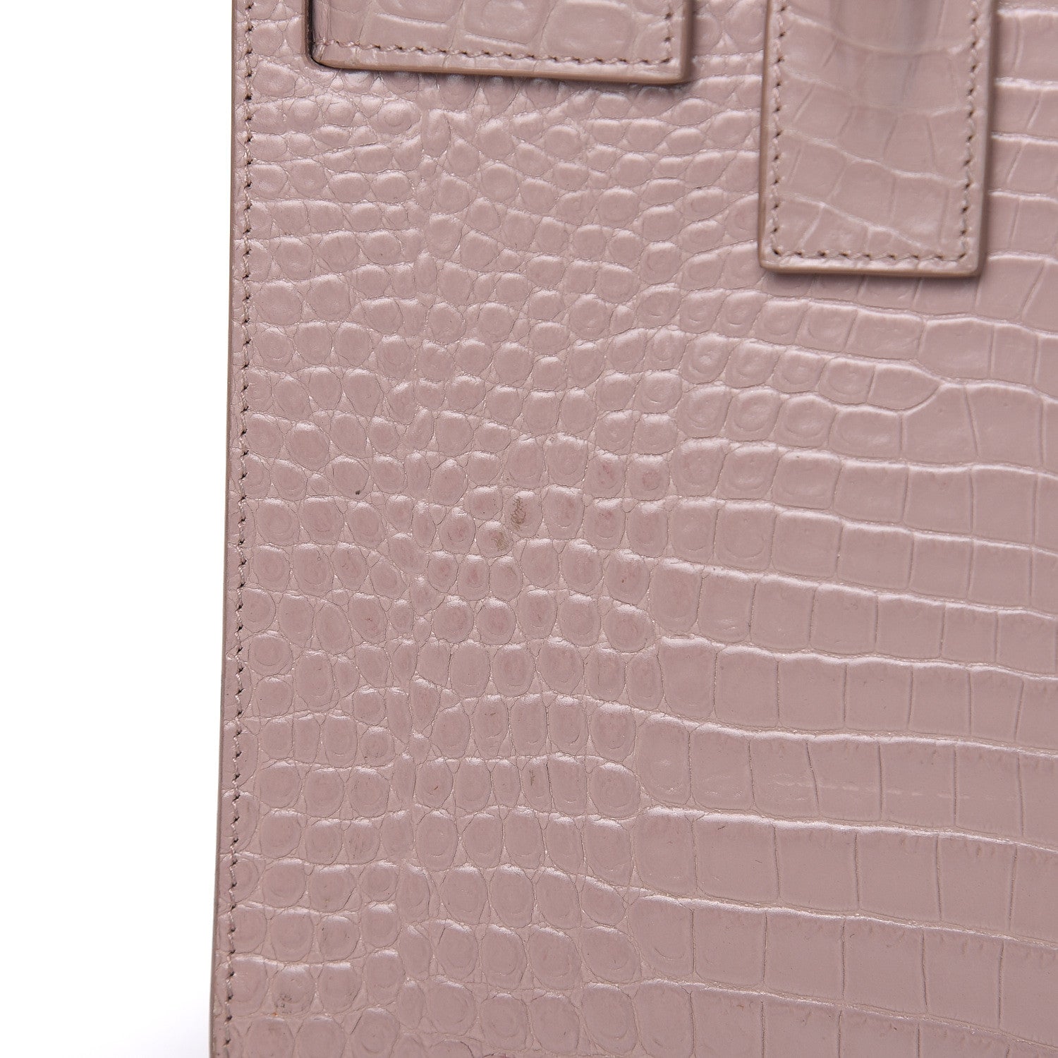 Saint Laurent Calfskin Crocodile Embossed Baby Sac De Jour Rose Antic 11 of 15