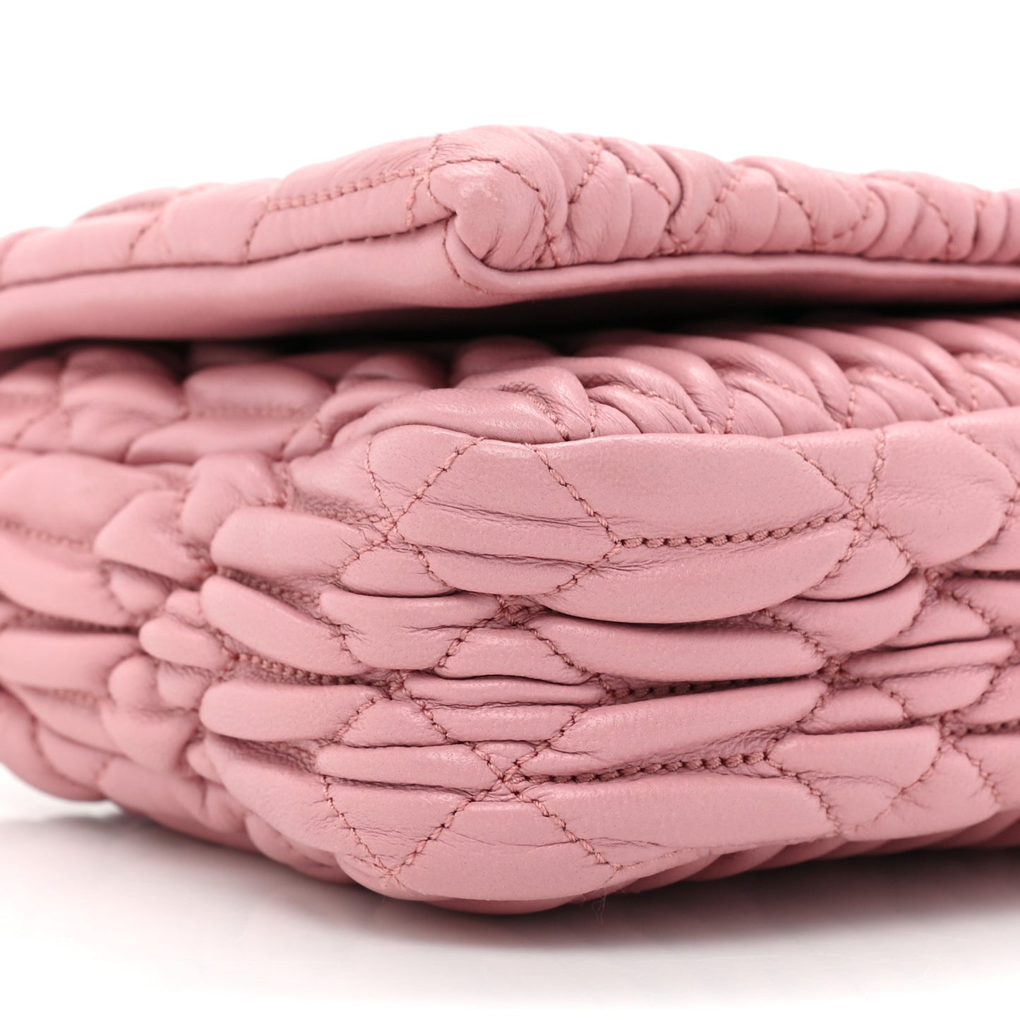 Nappa Matelasse Crystal Flap Clutch Rosa