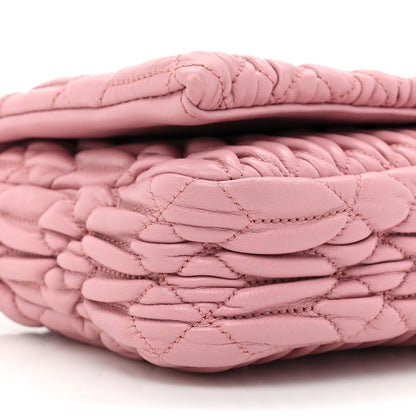 Miu Miu Nappa Matelasse Crystal Flap Clutch Rosa 8 of 8