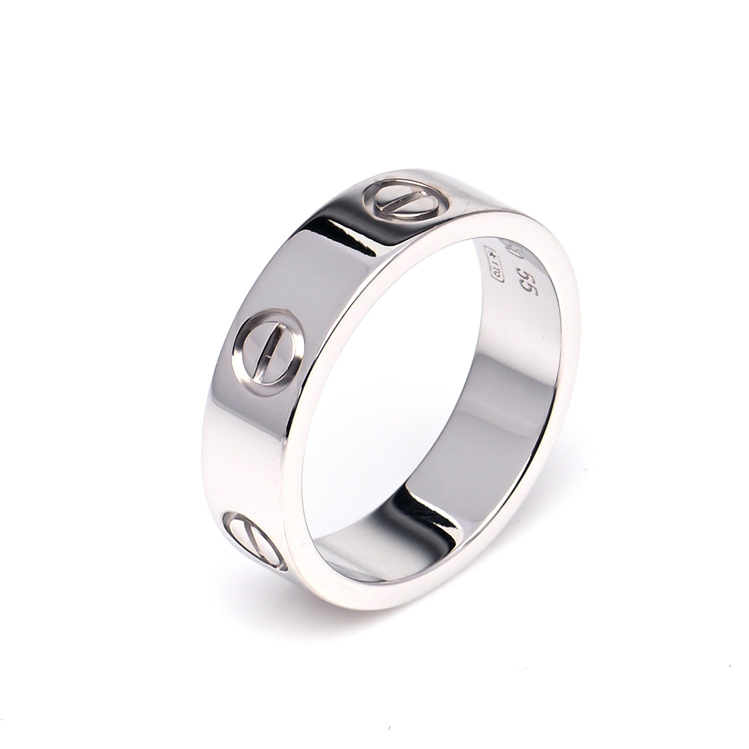 Cartier 18K White Gold 5.5mm LOVE Ring 55 7.25 4 of 4