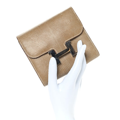 Hermes Lizard Niloticus Constance Short Wallet Ficelle 2 of 8