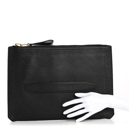 Tom Ford Calfskin Portfolio Clutch With Handle Black 2 of 9