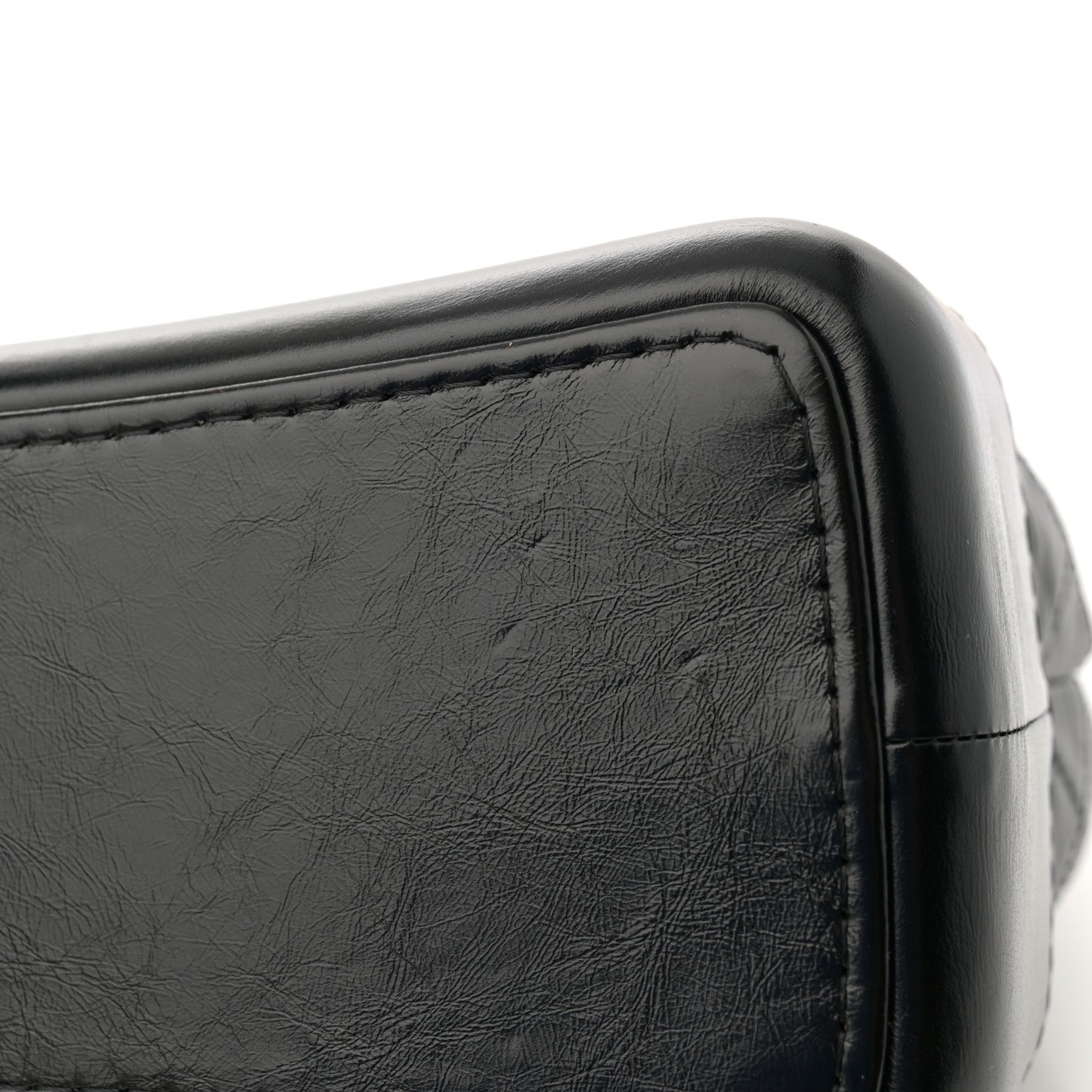 Aged Calfskin Quilted Gabrielle Backpack Black