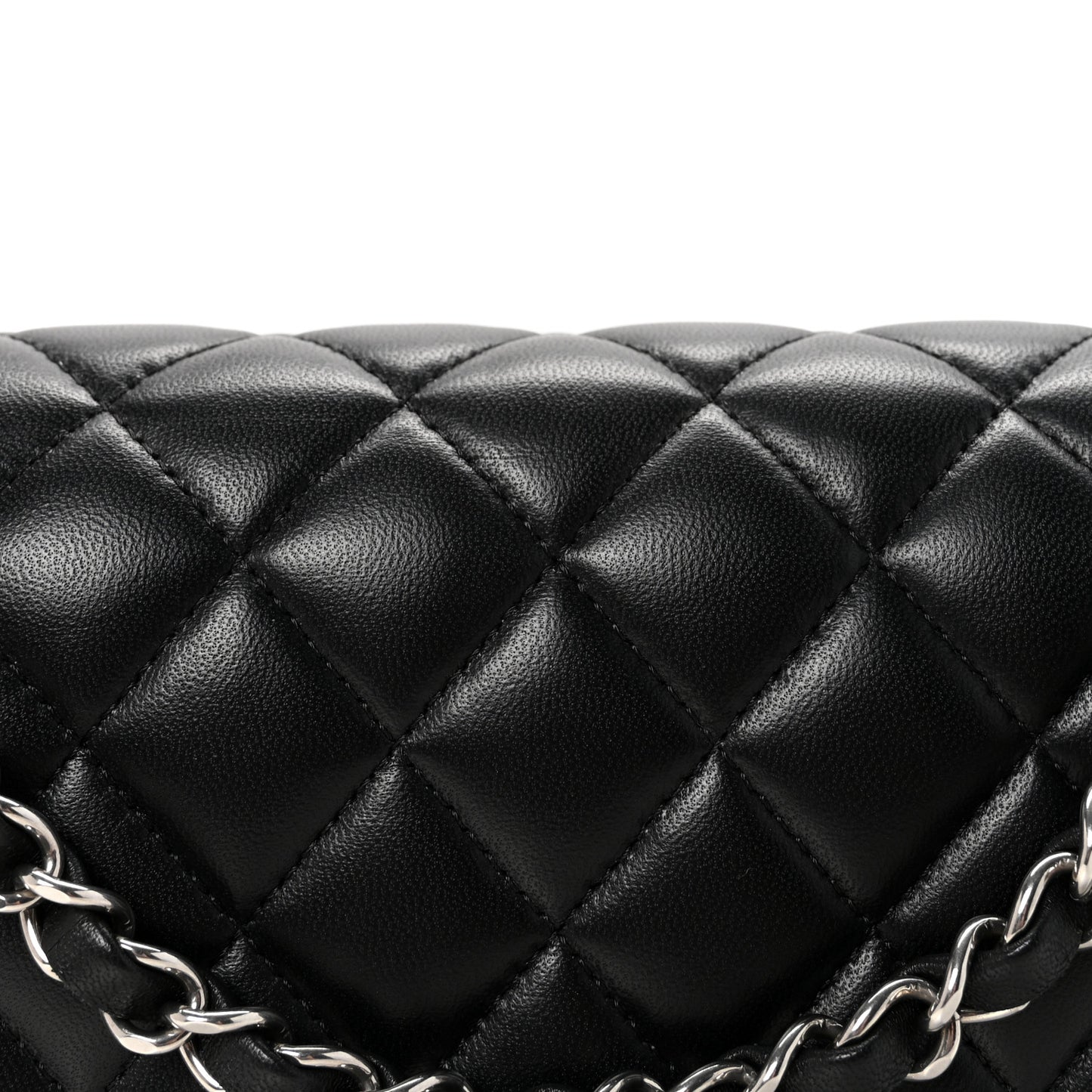 Lambskin Quilted Medium Double Flap Black Pink