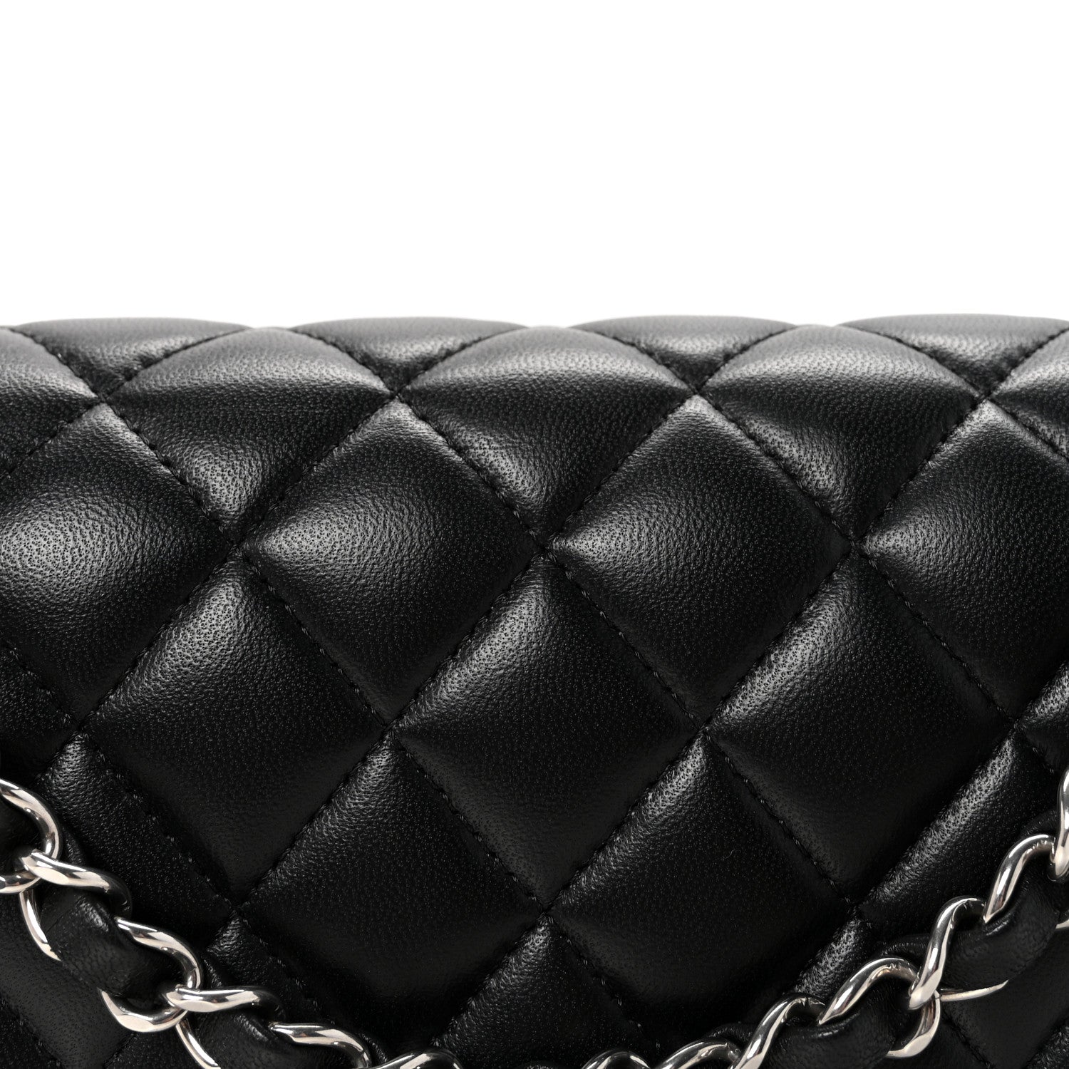 Chanel Lambskin Quilted Medium Double Flap Black Pink 8 of 11