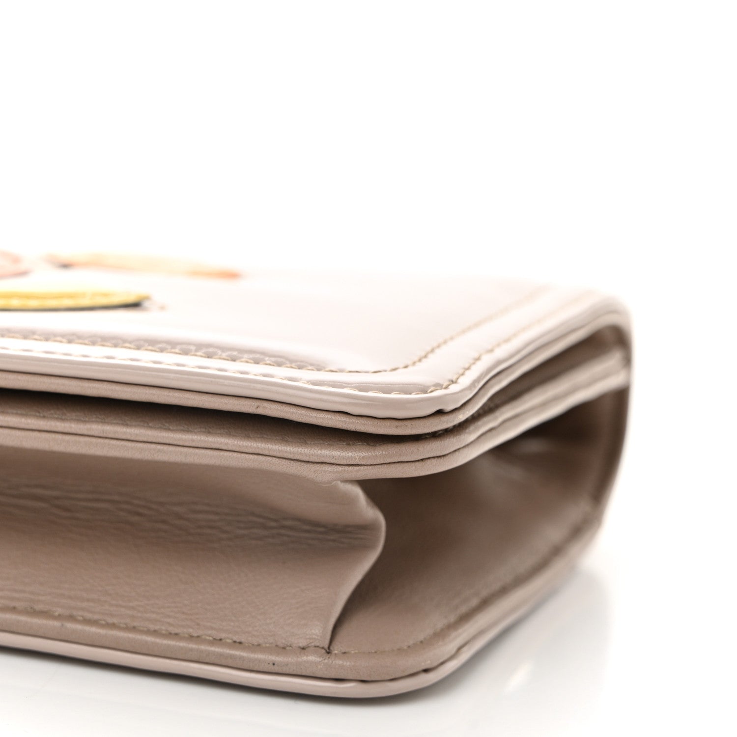 Chanel Vinyl Lipstick Wallet On Chain WOC Beige 10 of 12