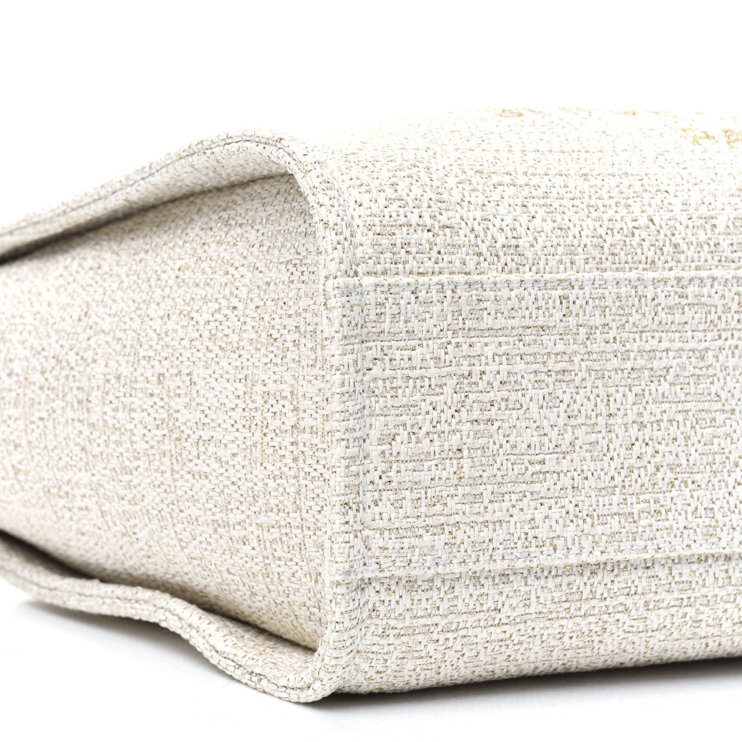 Lurex Boucle Small Deauville Tote Ivory