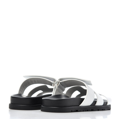 Hermes Calfskin Womens Chypre Sandals 36.5 White 4 of 10