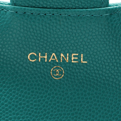 Chanel Caviar Quilted Flap Card Holder Turquoise 6 of 8