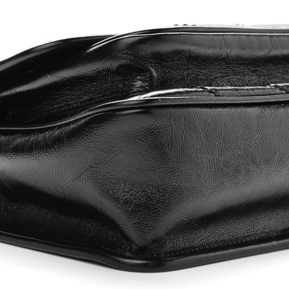 Saint Laurent Crinkled Calfskin Matelasse Monogram Baby Niki Chain Satchel Black 8 of 9