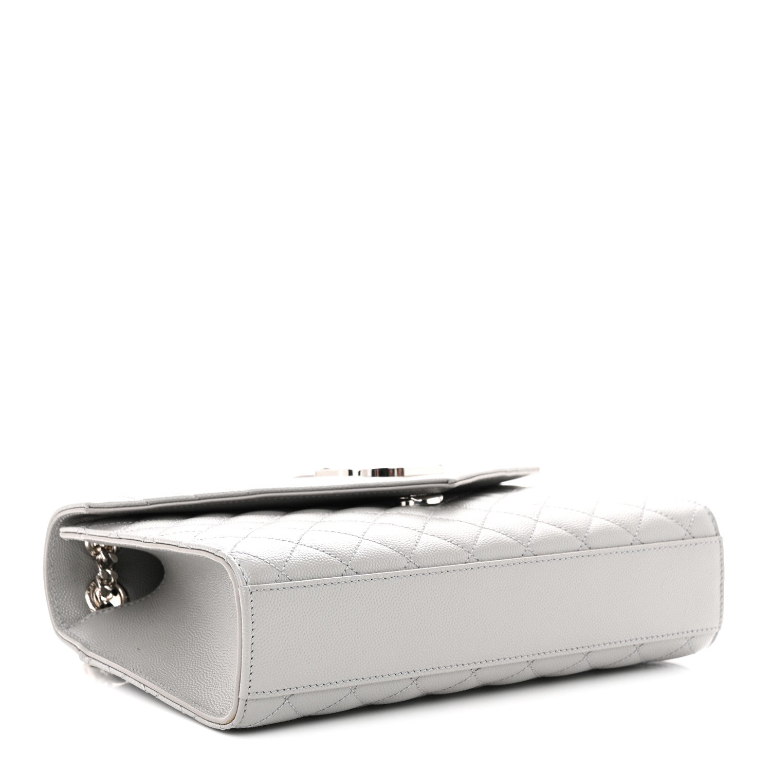 Saint Laurent Grain De Poudre Textured Mixed Matelasse Medium Triquilt Monogram Satchel New Stone 4 of 10