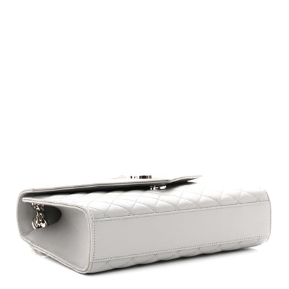 Saint Laurent Grain De Poudre Textured Mixed Matelasse Medium Triquilt Monogram Satchel New Stone 4 of 10