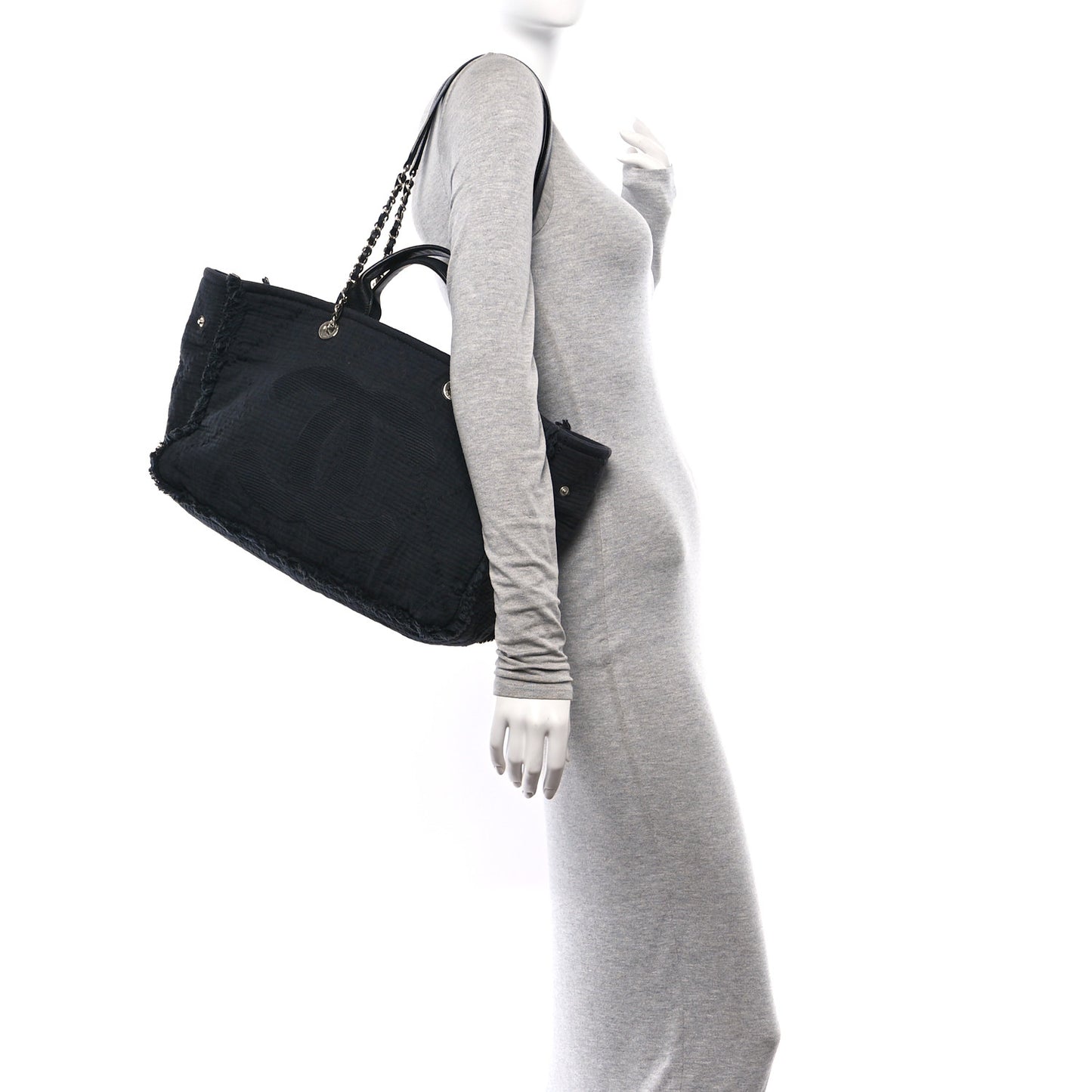 Canvas Large Double Face Shopping Tote Black