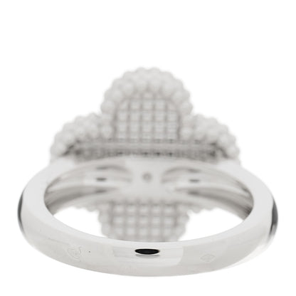 Van Cleef & Arpels 18K White Gold Guilloche Vintage Alhambra Ring 49 5 4 of 6