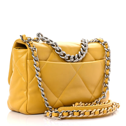 Chanel Lambskin Quilted Medium Chanel 19 Flap Yellow 3 of 9
