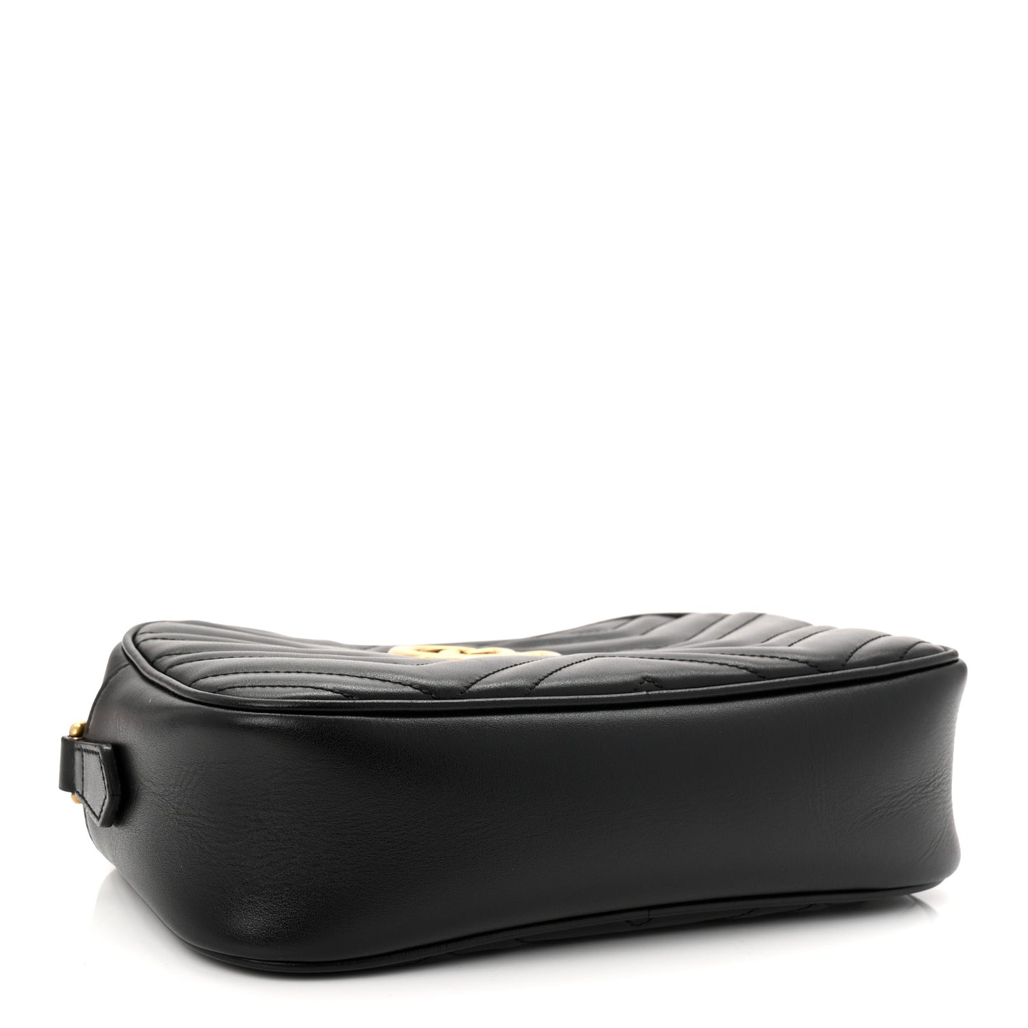 Calfskin Matelasse Small GG Marmont Chain Shoulder Bag Black