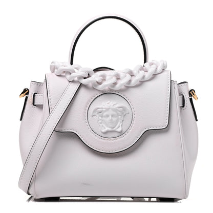 Versace Grained Calfskin Small La Medusa Top Handle Bag White 1 of 10