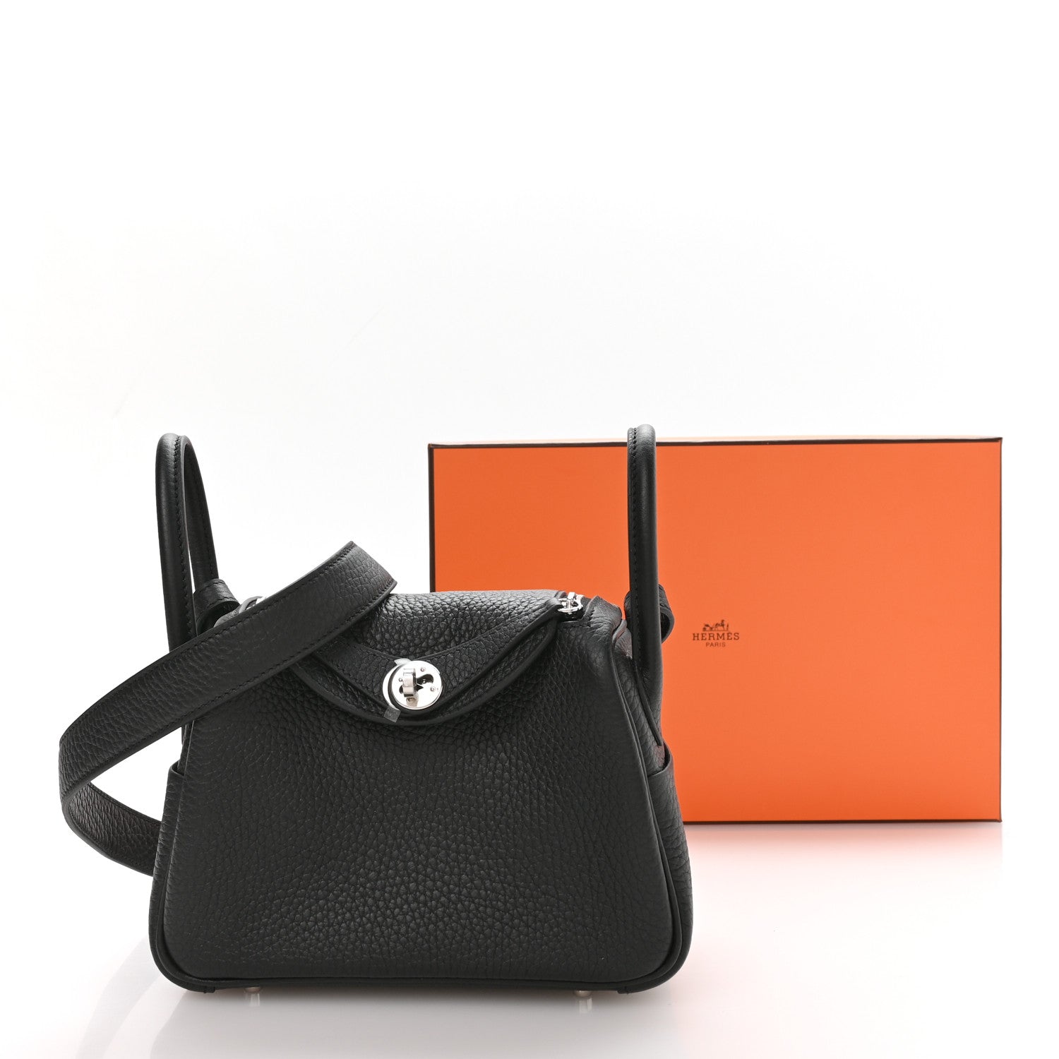Hermes Taurillon Clemence Mini Lindy 20 Black 11 of 11