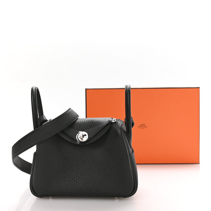 Hermes Taurillon Clemence Mini Lindy 20 Black 11 of 11