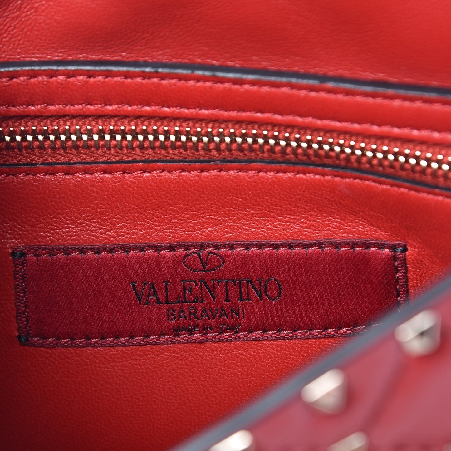 Nappa Medium Rockstud Spike Shoulder Bag Rosso Valentino