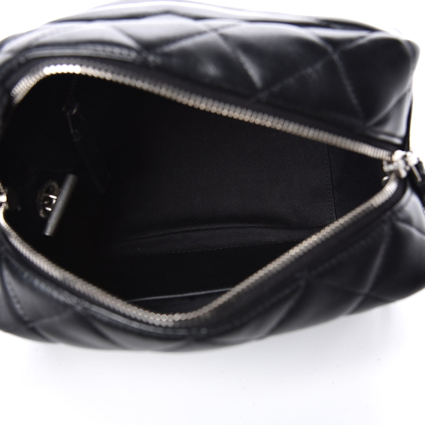 Calfskin Y Quilted Monogram Small Loulou Bowling Bag Black