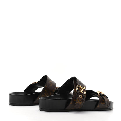Louis Vuitton Monogram Bom Dia Mule Sandals 38 Black 4 of 8
