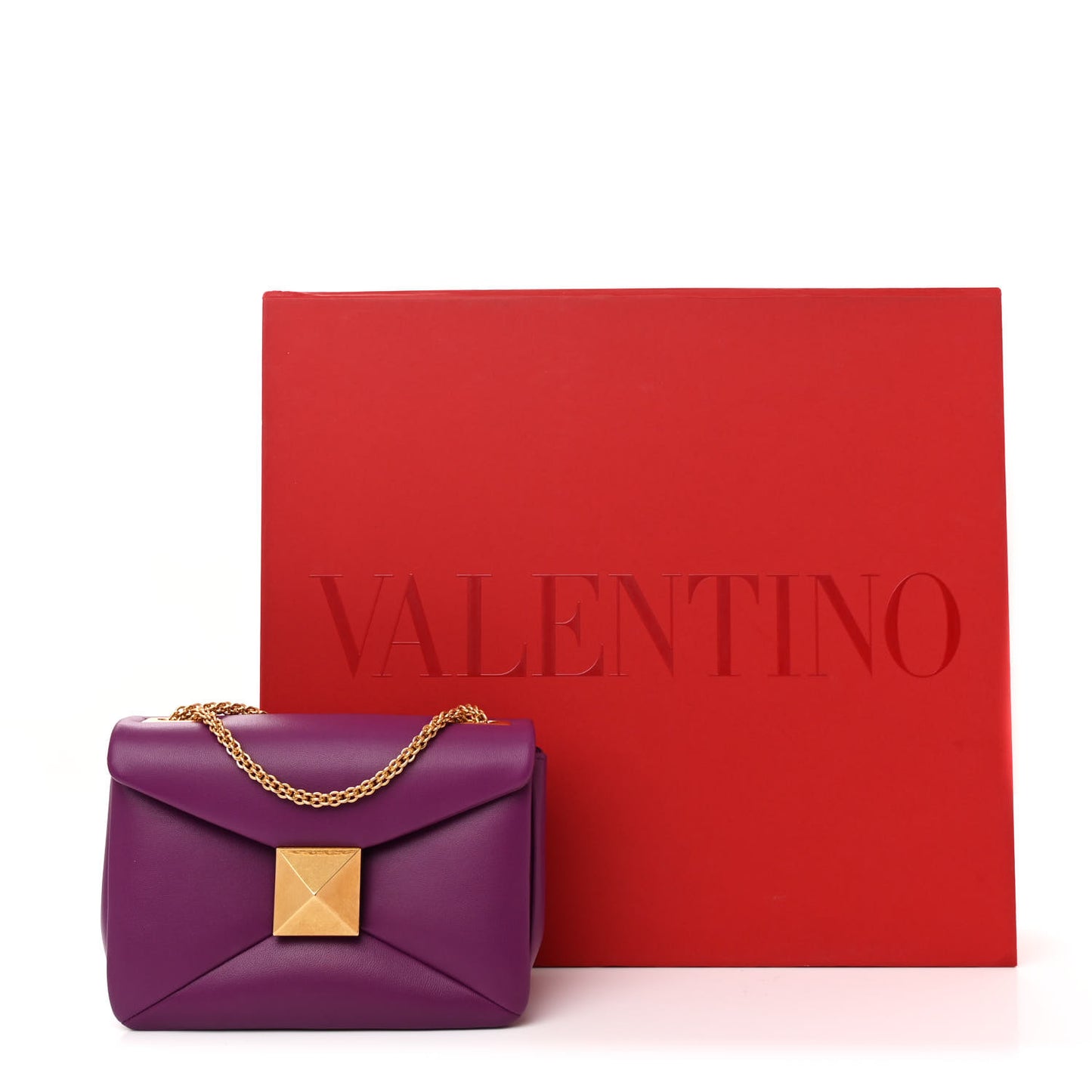 Nappa One Stud Chain Clutch Prune