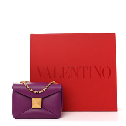 Valentino Garavani Nappa One Stud Chain Clutch Prune 11 of 11