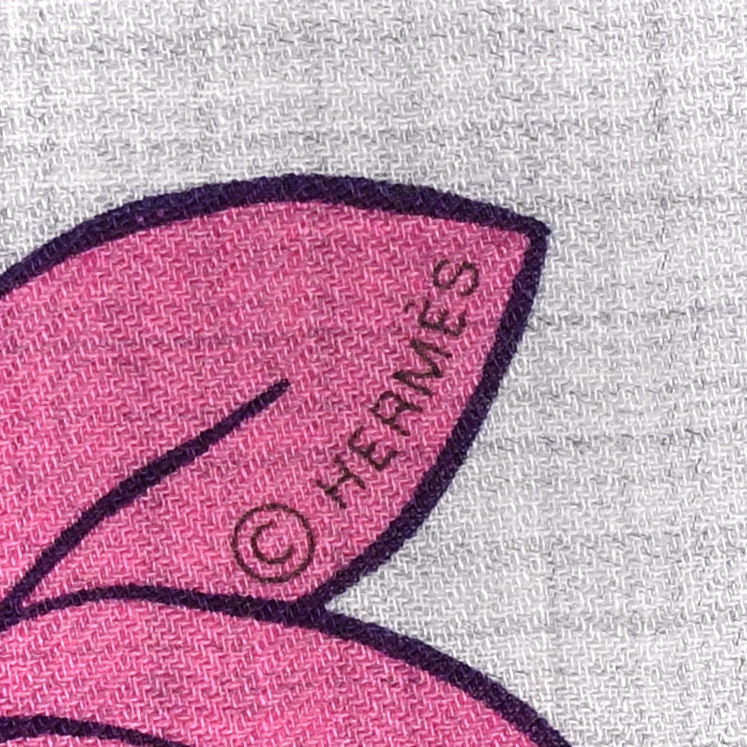 Hermes Cashmere Silk Les Leopards Shawl 140 Gris Chine Rose Or 3 of 4
