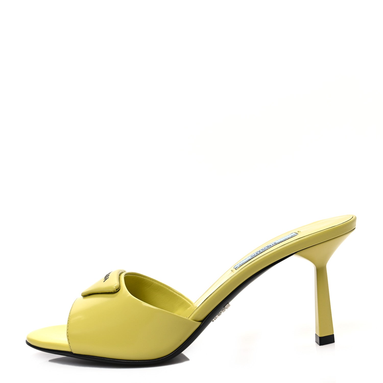 Prada Spazzolato Logo 75mm Slide Sandals 37 Cedro 1 of 8