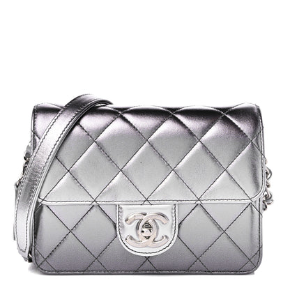 Chanel Metallic Lambskin Like A Wallet Flap Silvery Black 1 of 10