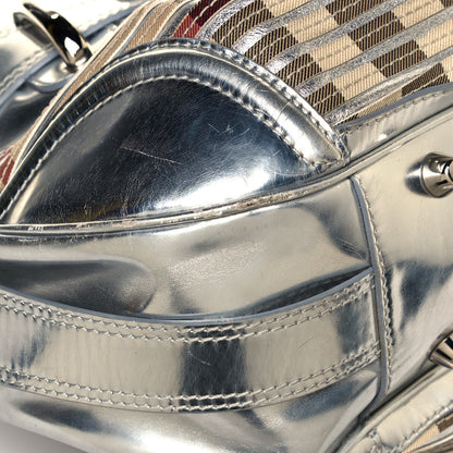 Burberry Metallic Patent House Check Sliced Beaton Silver 10 of 21