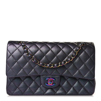 Chanel Iridescent Goatskin Quilted Medium Double Flap Purple 1 of 9
