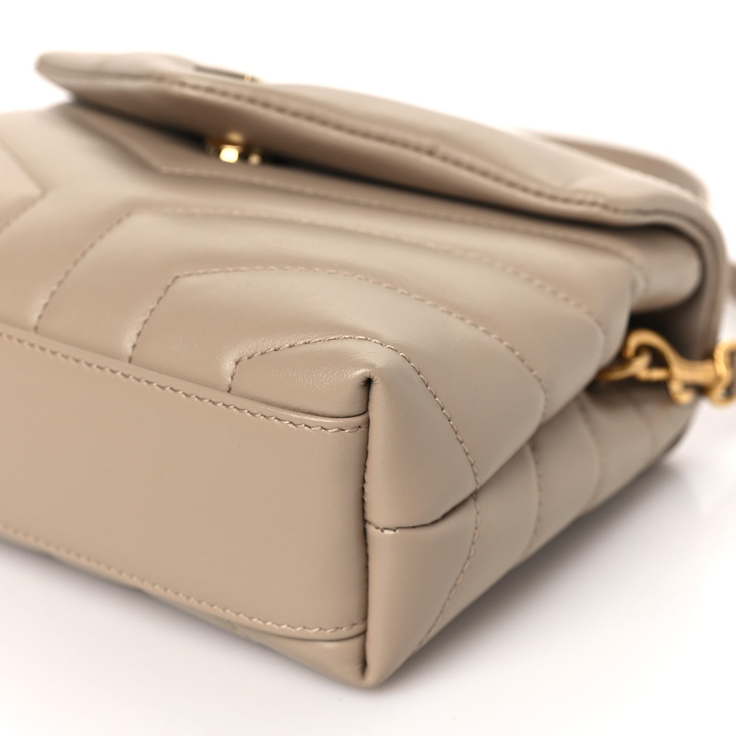 Calfskin Y Quilted Monogram Toy Loulou Crossbody Bag Dark Beige