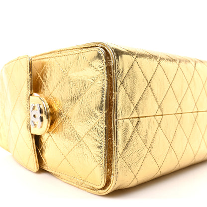 Chanel Metallic Aged Calfskin Quilted Small Chanel 25 Handbag Gold 9 of 11