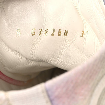 Chanel Printed Fabric High Top CC Sneakers 39 Green Pink Blue White 10 of 13