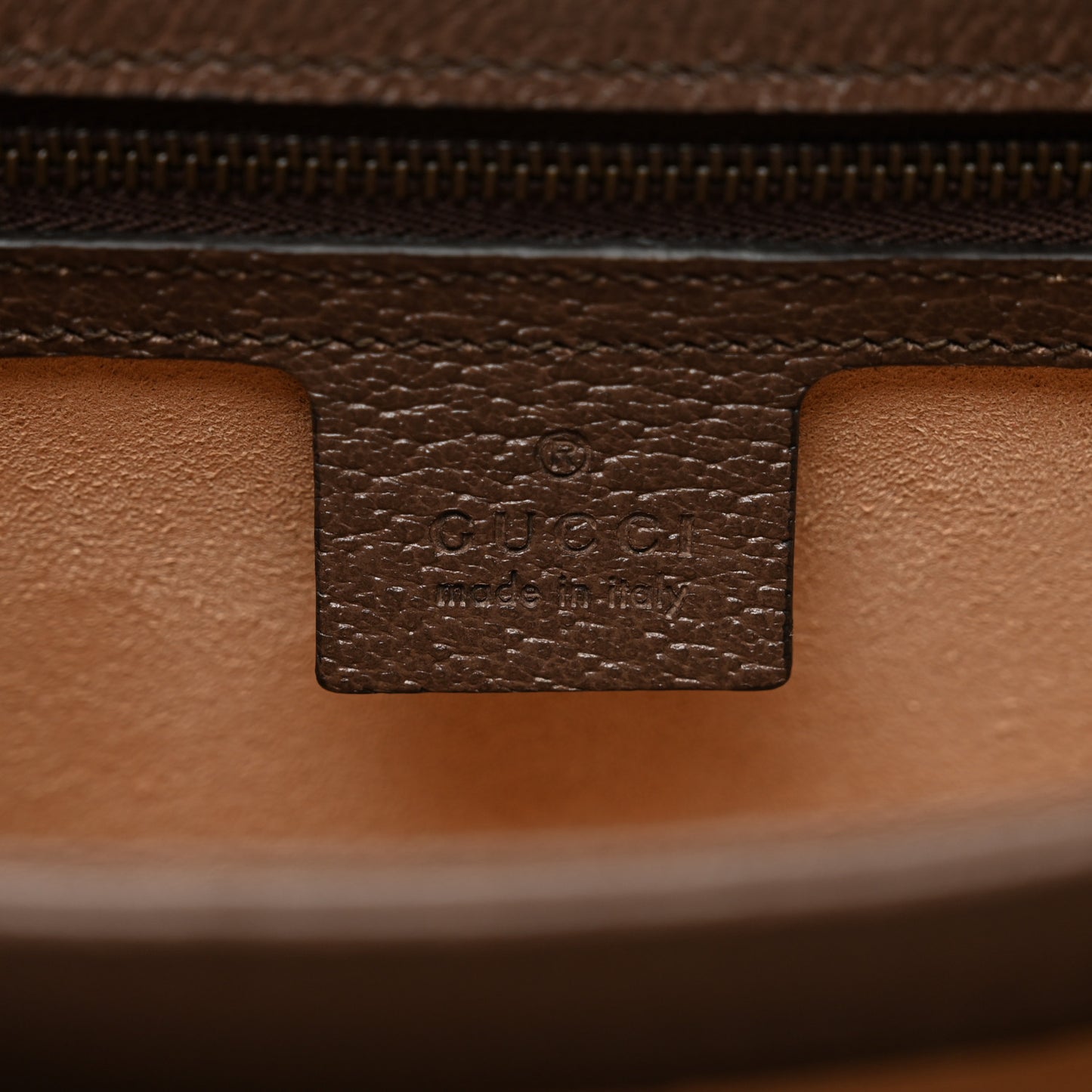 GG Supreme Monogram Textured Dollar Calfskin Web Small Ophidia Padlock Top Handle Bag Beige Ebony New Acero