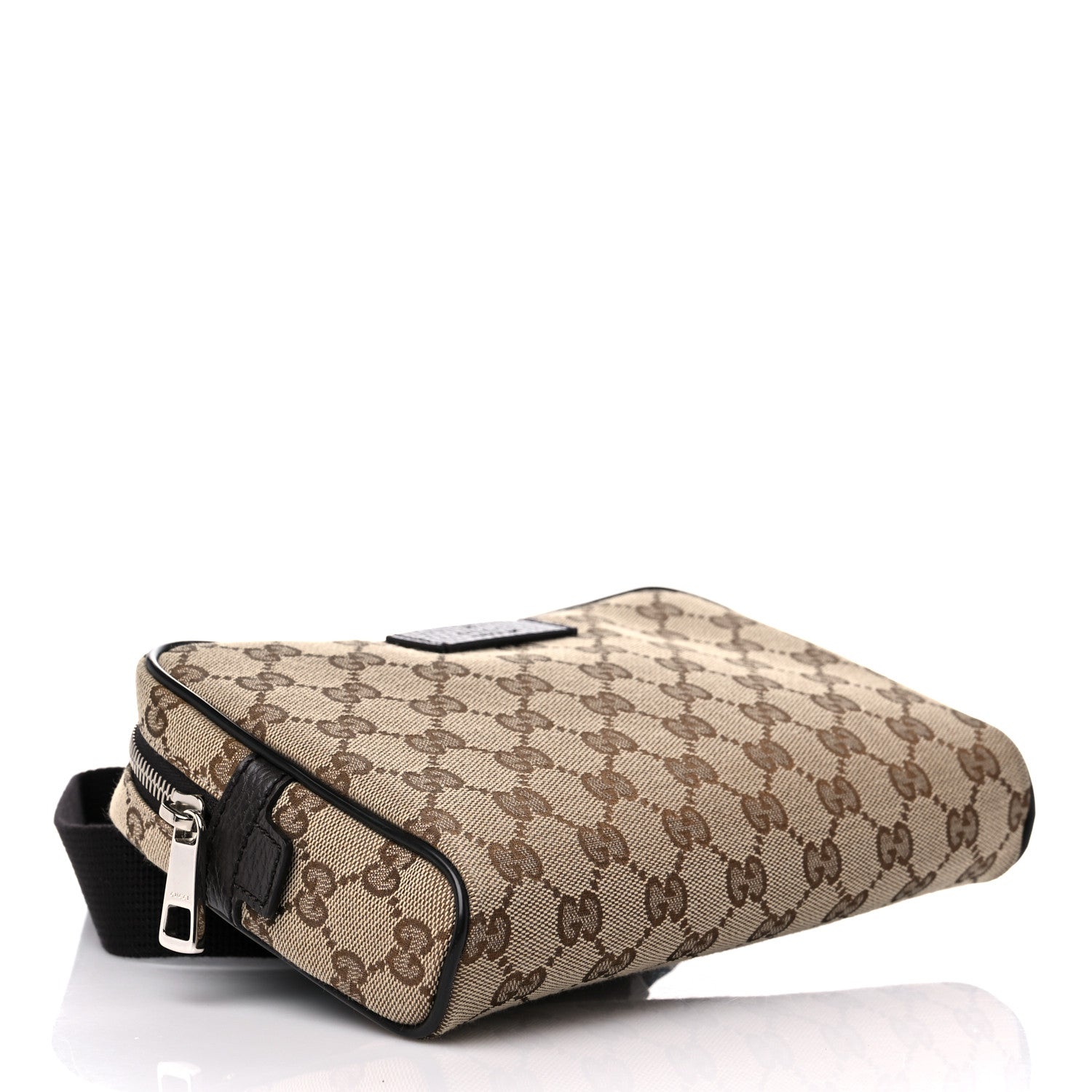 Gucci Monogram Dollar Calfskin Belt Bag Beige Ebony Testa di Moro Marrone Scuro 4 of 10