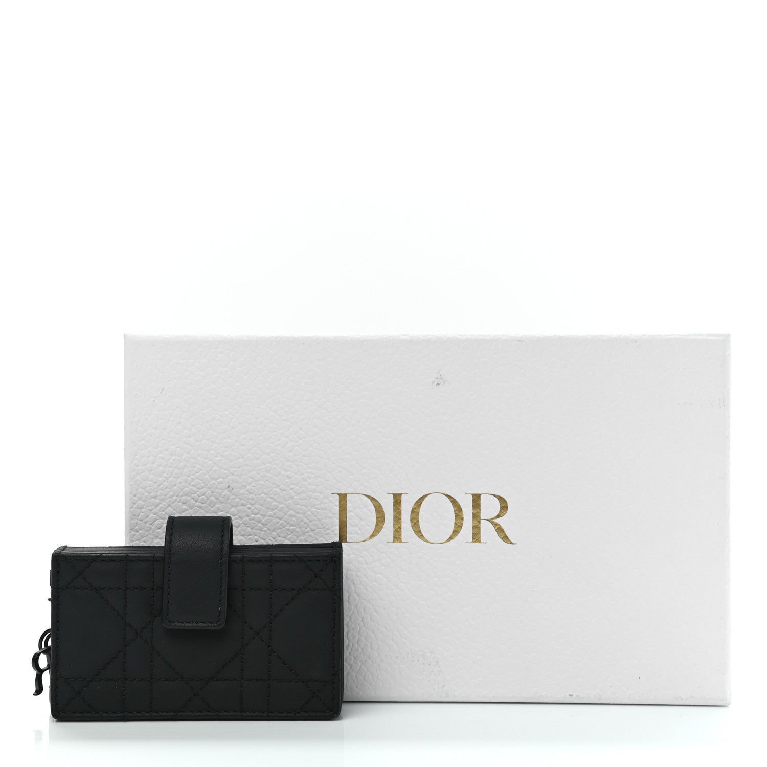 Christian Dior Ultra Matte Calfskin Cannage Lady Dior 5-Gusset Card Holder Black 9 of 9