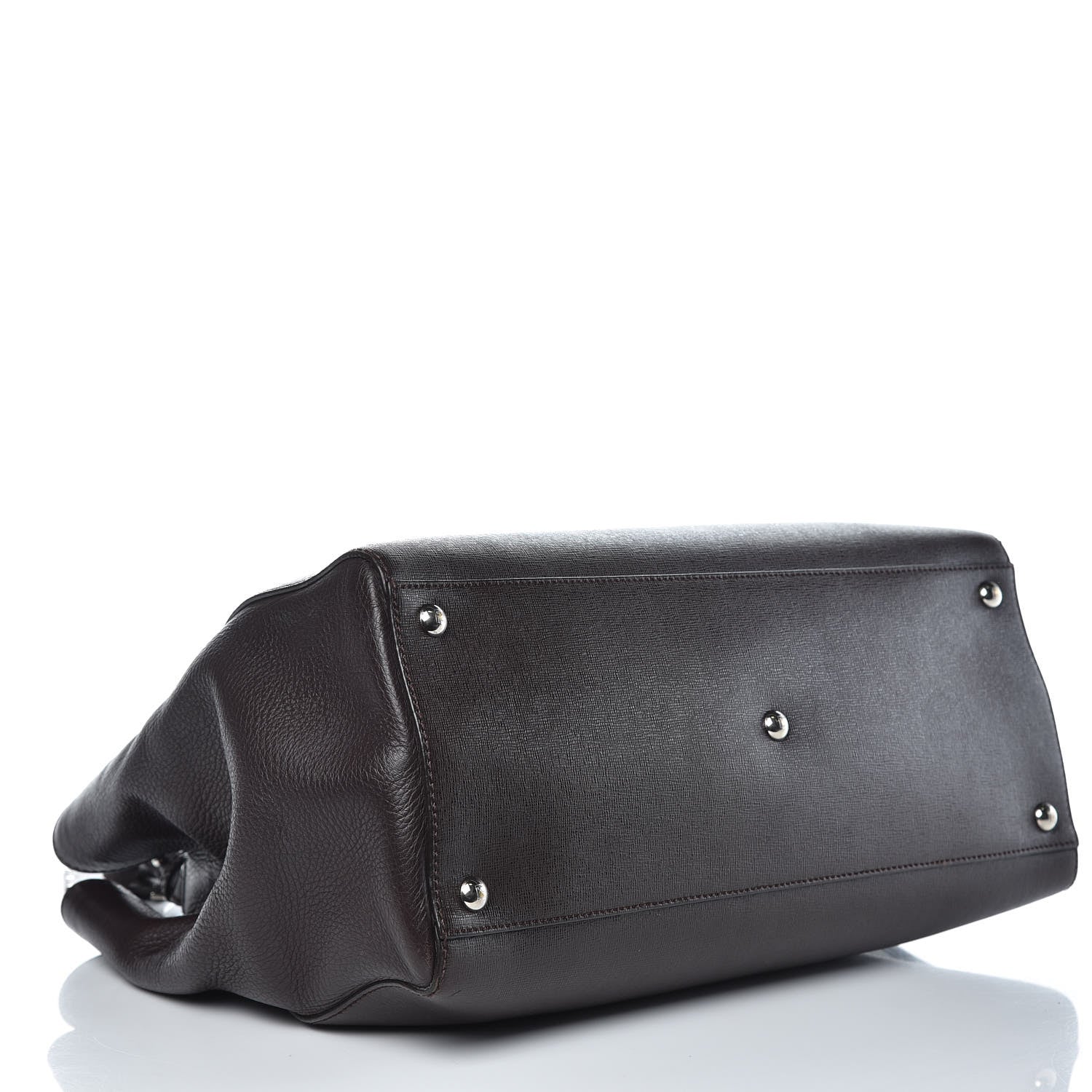 Fendi Vitello Elite Regular 2Jours Tote Caffe Noir 4 of 14